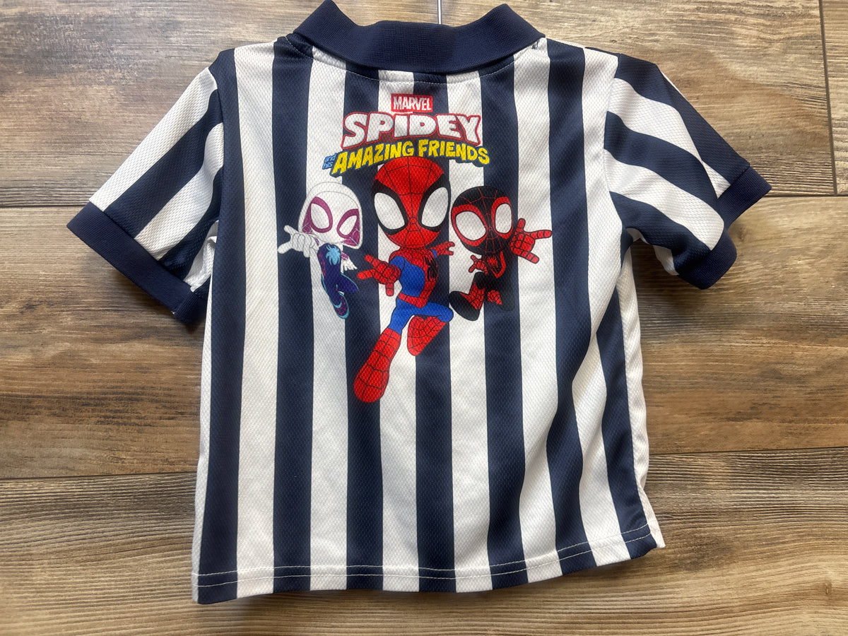 Marvel Spider-Man Mesh Jersey Shirt Navy sz 3T