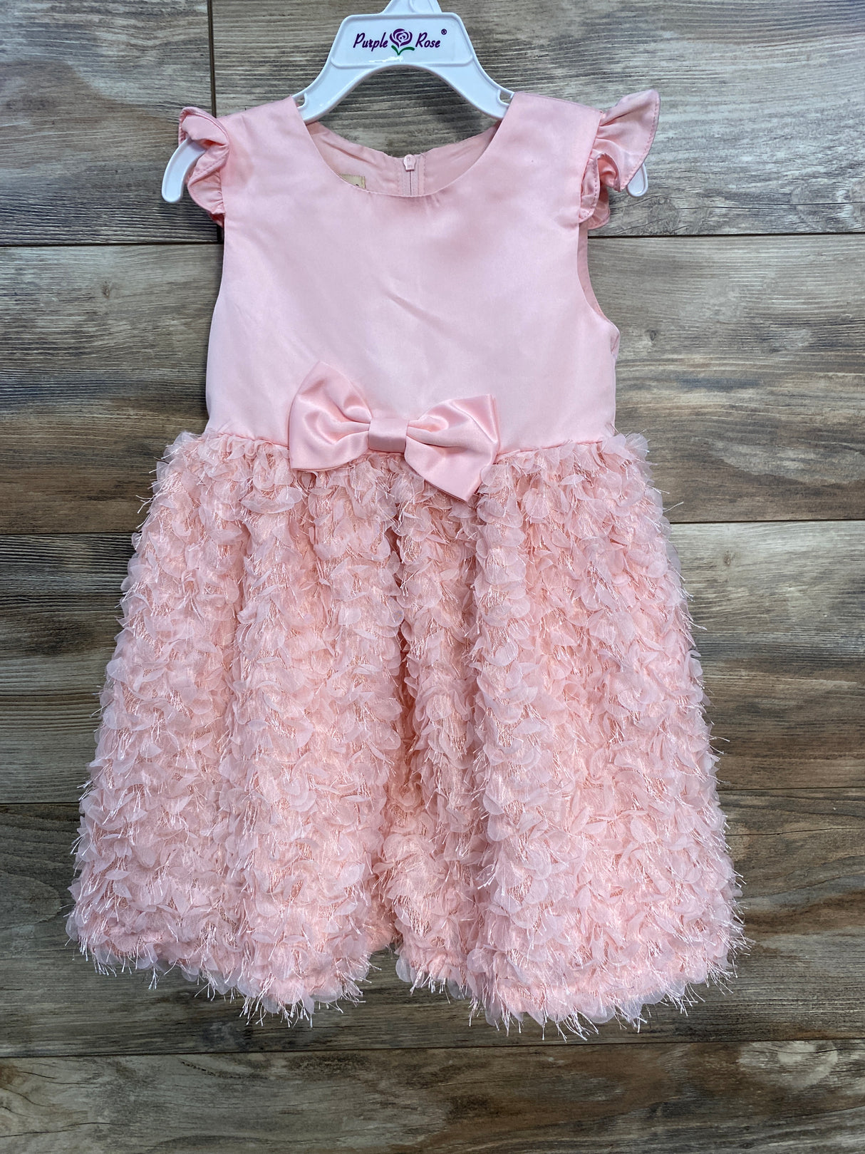NEW Purple Rose Soutache Bow Dress Pink sz 4T