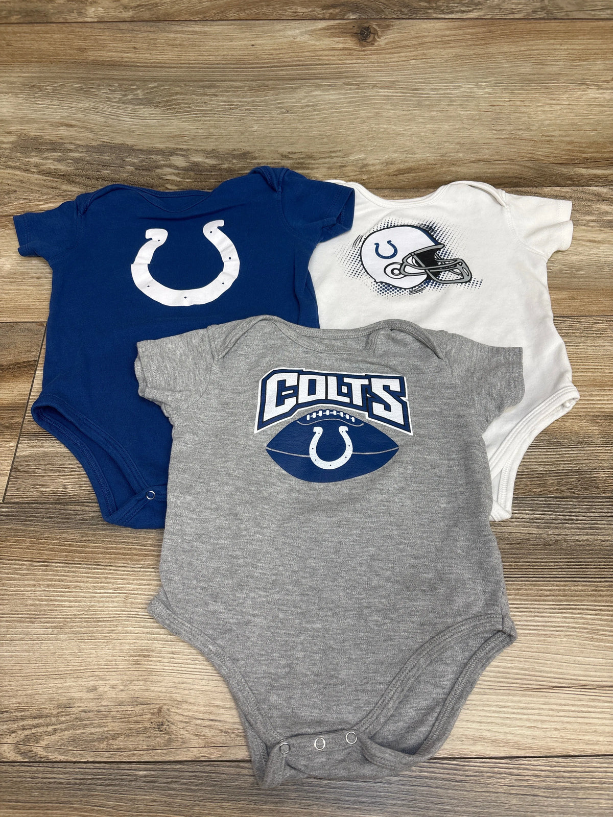 NFL 3pk Indianapolis Colts Bodysuits Set Grey sz 24m