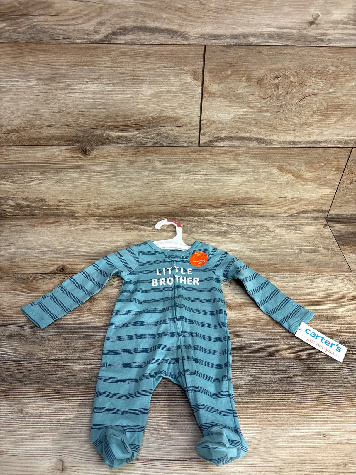 NEW Just One You Little Brother Striped Sleeper Green sz Newborn