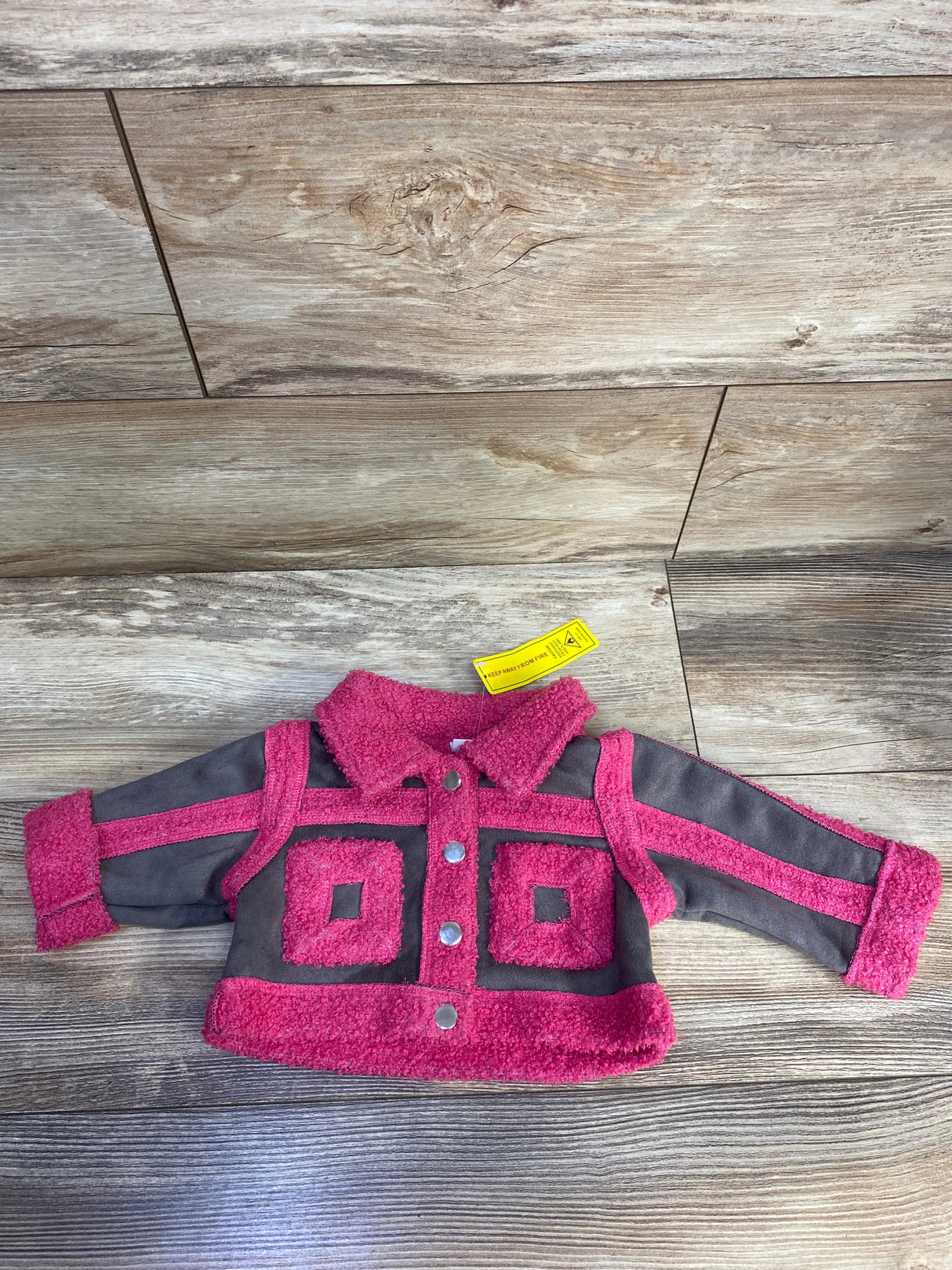 NEW Shein Fashion Button Up Jacket Hot Pink sz 3-6m