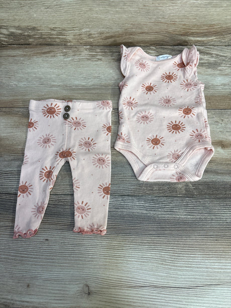 Emily and Oliver 2pc Sunshine Bodysuit & Pants Pink sz 0-3m - Me n Mommy To Be
