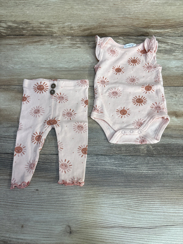 Emily and Oliver 2pc Sunshine Bodysuit & Pants Pink sz 0-3m - Me n Mommy To Be