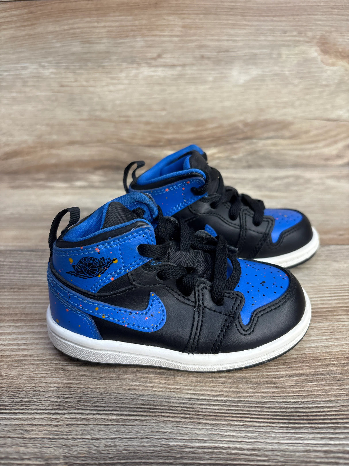 Air Jordan 1 Mid BT 'Royal Splatter' Sneakers sz 5c