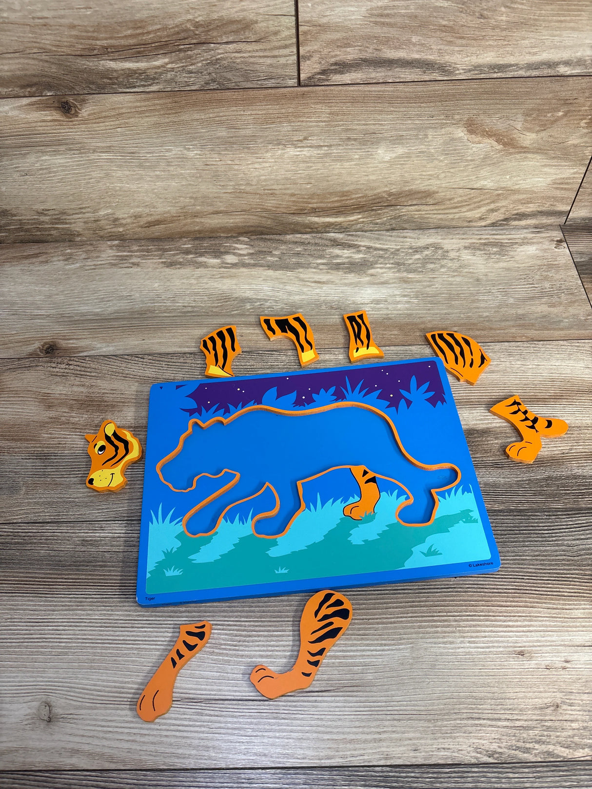 Lakeshore Wooden Tiger Puzzle 8pc