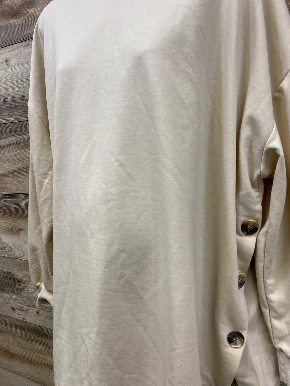 Boohoo Maternity Side Button Nursing Shirt Tan sz Medium