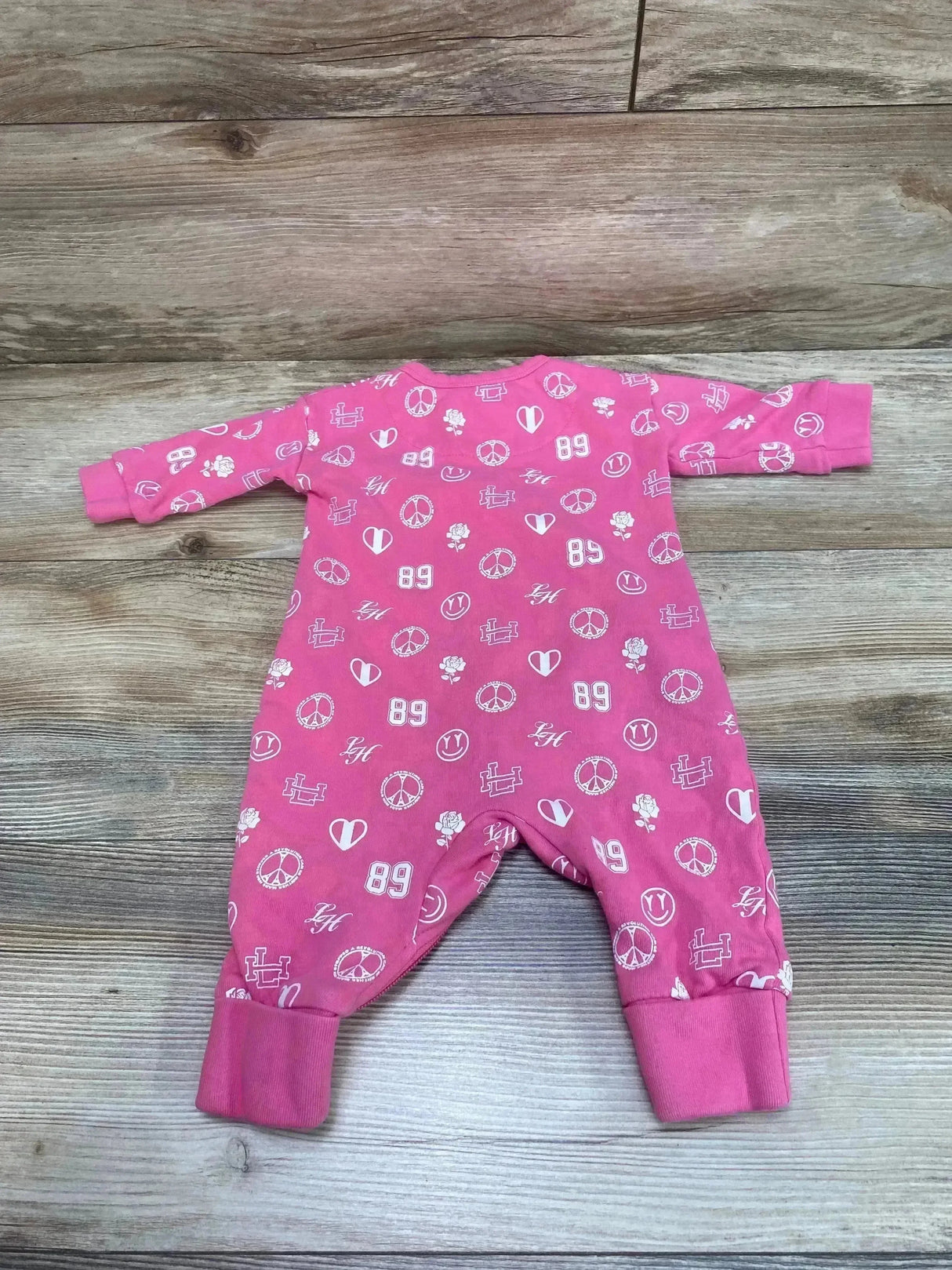 Lil Homme Pink Romper Peace One Piece Suit sz 3-6m - Me n Mommy To Be