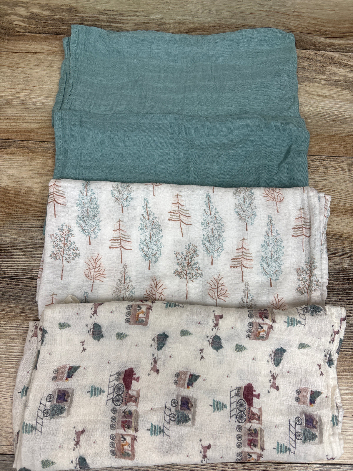 Gllquen 4pk Bamboo Muslin Swaddle Blankets Green 27x27''
