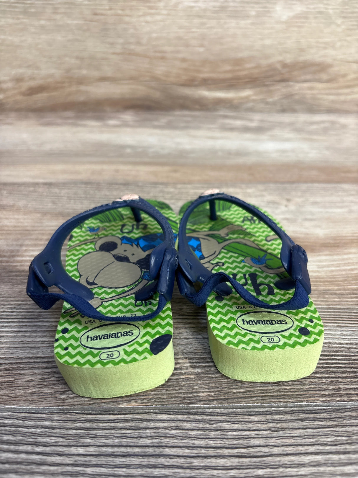 Havaianas Monkey Print Flip Flops Green sz 5c