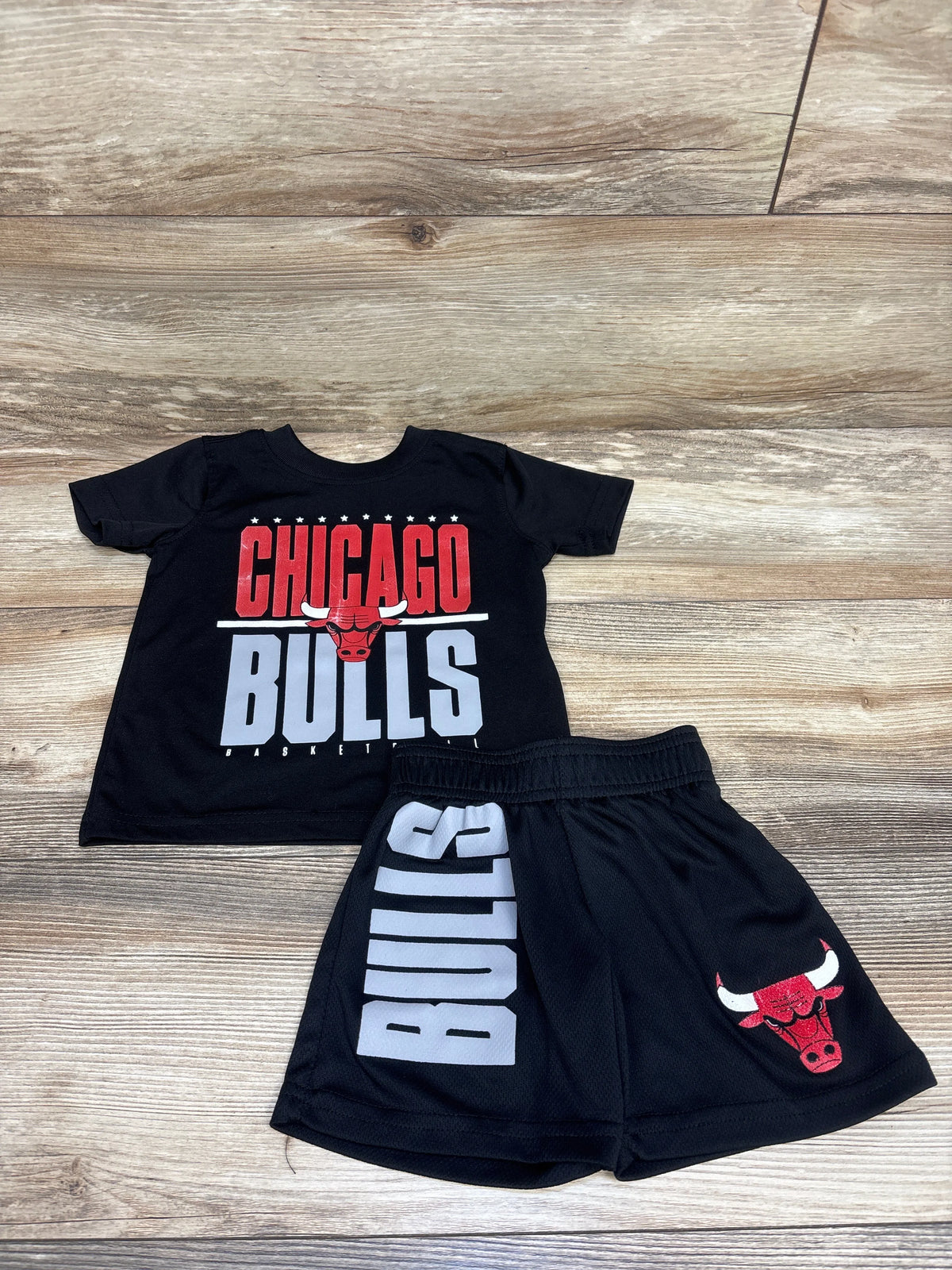 NBA Ultra Game 2pc Chicago Bulls Shirt & Shorts Set Black sz 2T