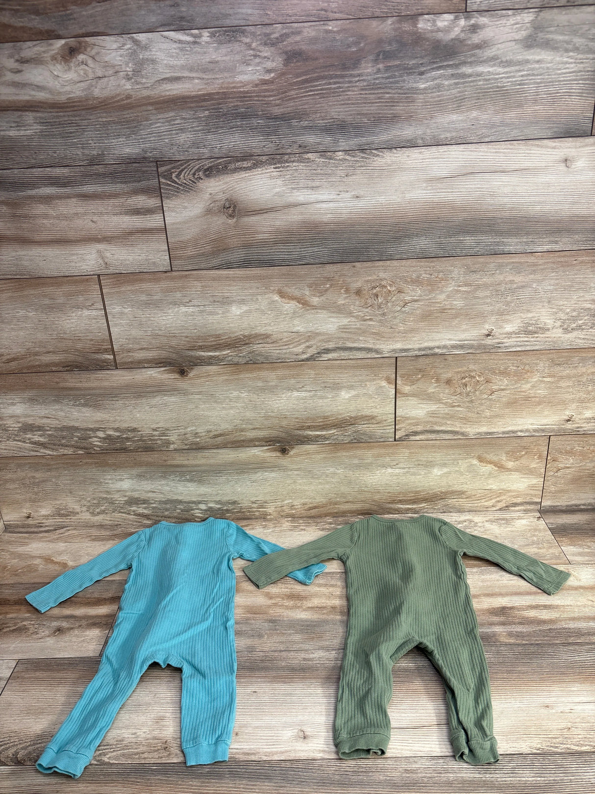 Cloud Island 2pk Ribbed Footless Sleeper Green sz 12m