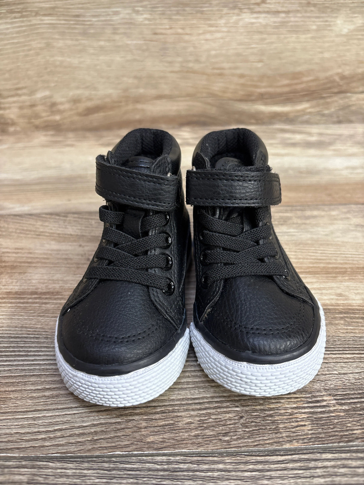 Children's Place Faux Leather High Top Sneakers Black sz 4c