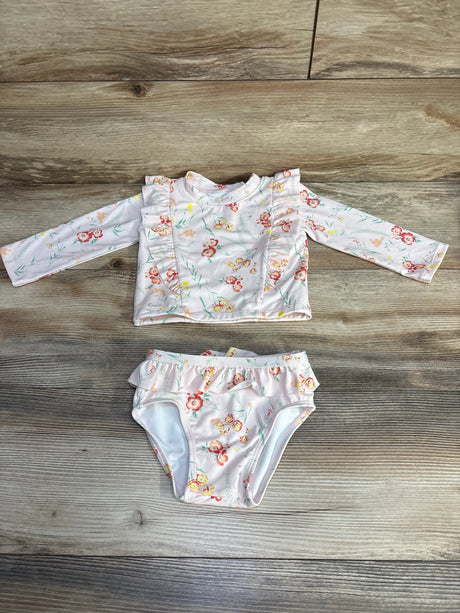 Janie and Jack 2pc Floral Rash Guard Set Pink sz 12-18m - Me n Mommy To Be