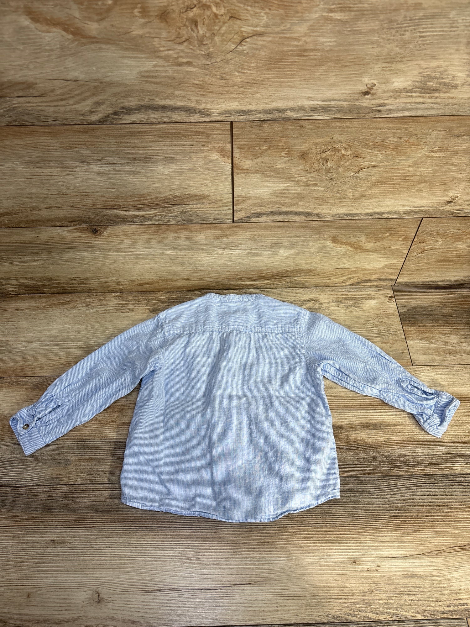 H&M Striped Button Up Shirt Blue sz 3T