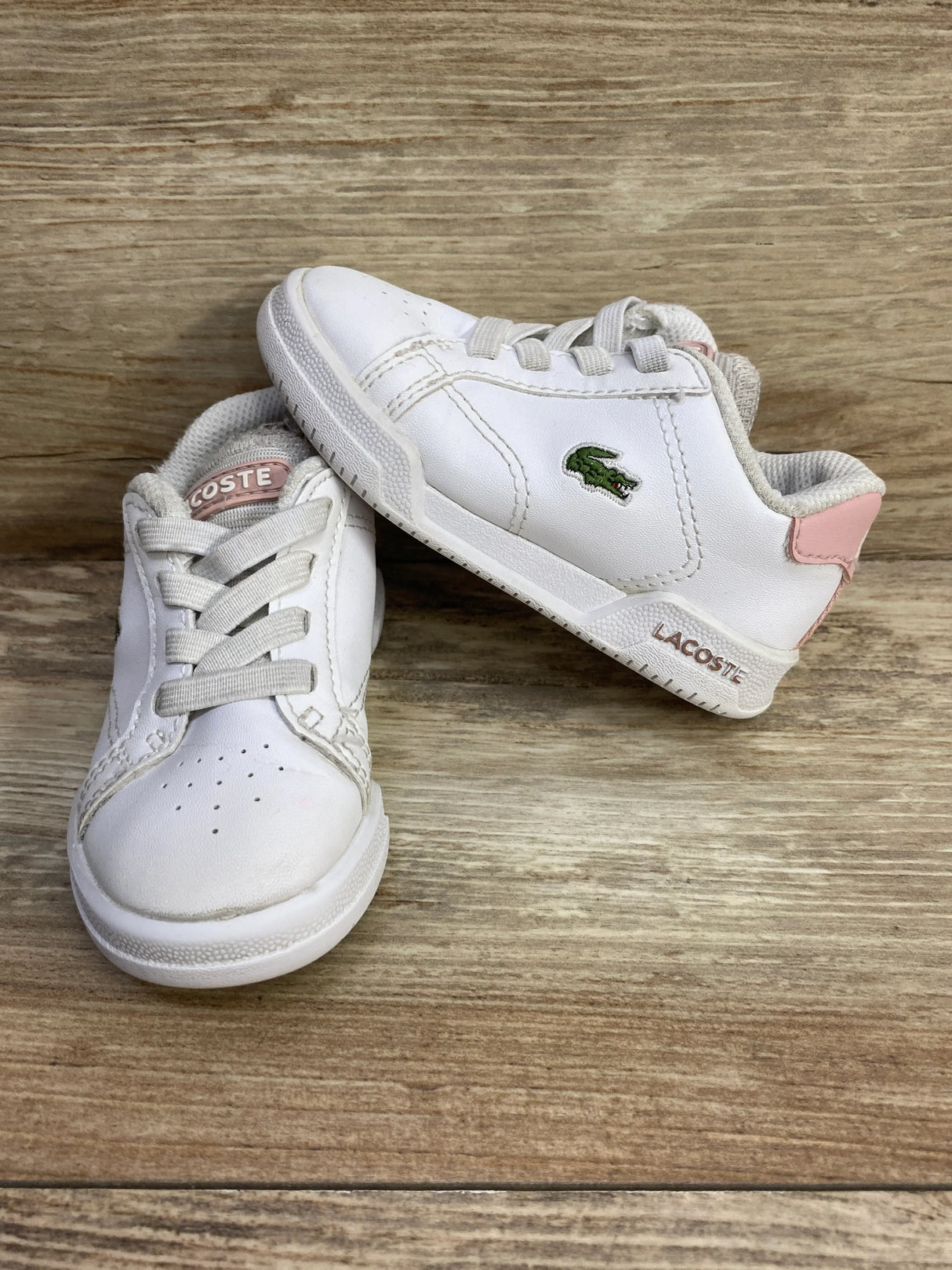 Lacoste Twin Serve Sneakers Pink and White sz 6c