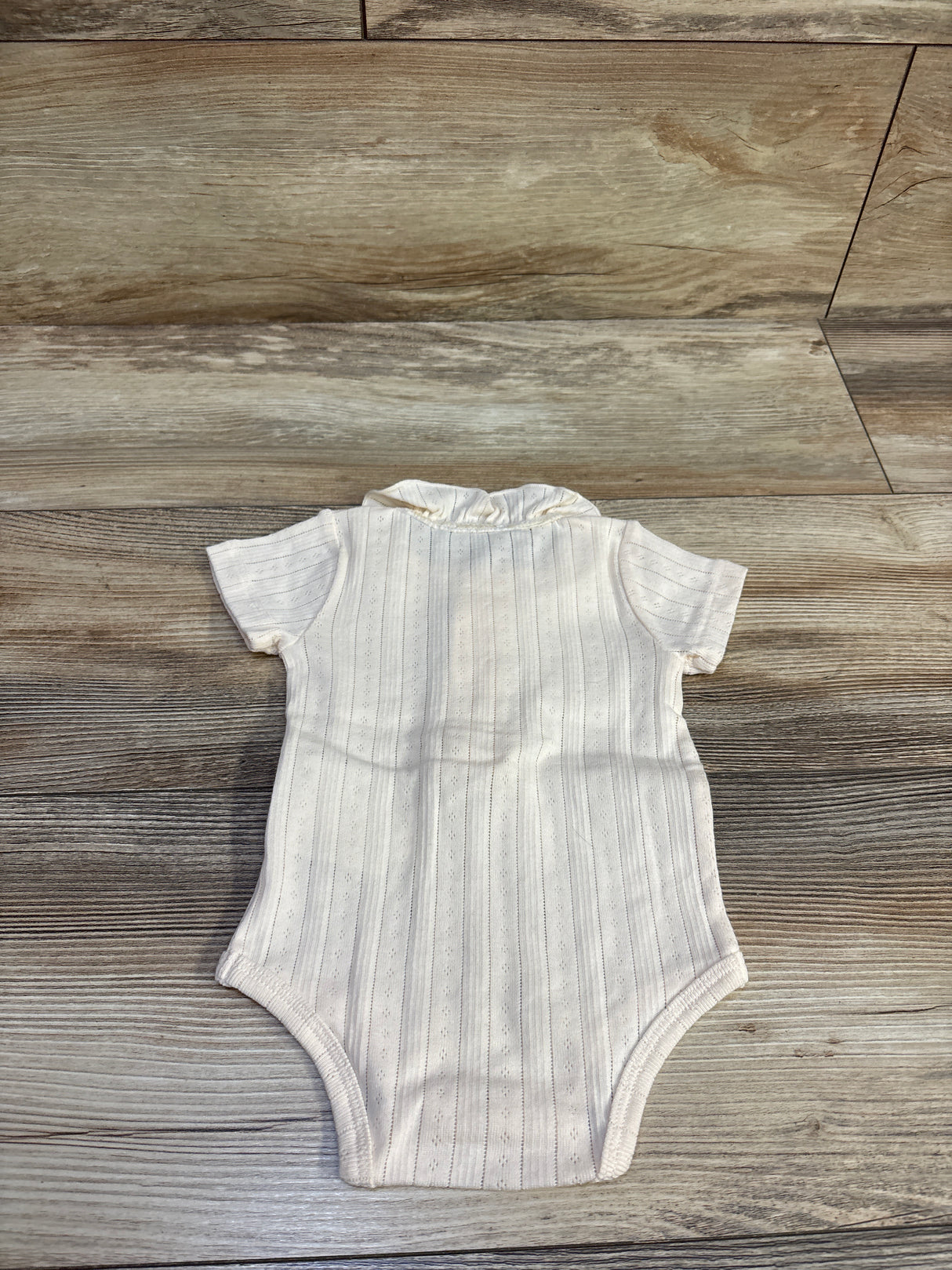 NEW Bout'Chou Pointelle Knit Collared Bodysuit Ivory sz 3m