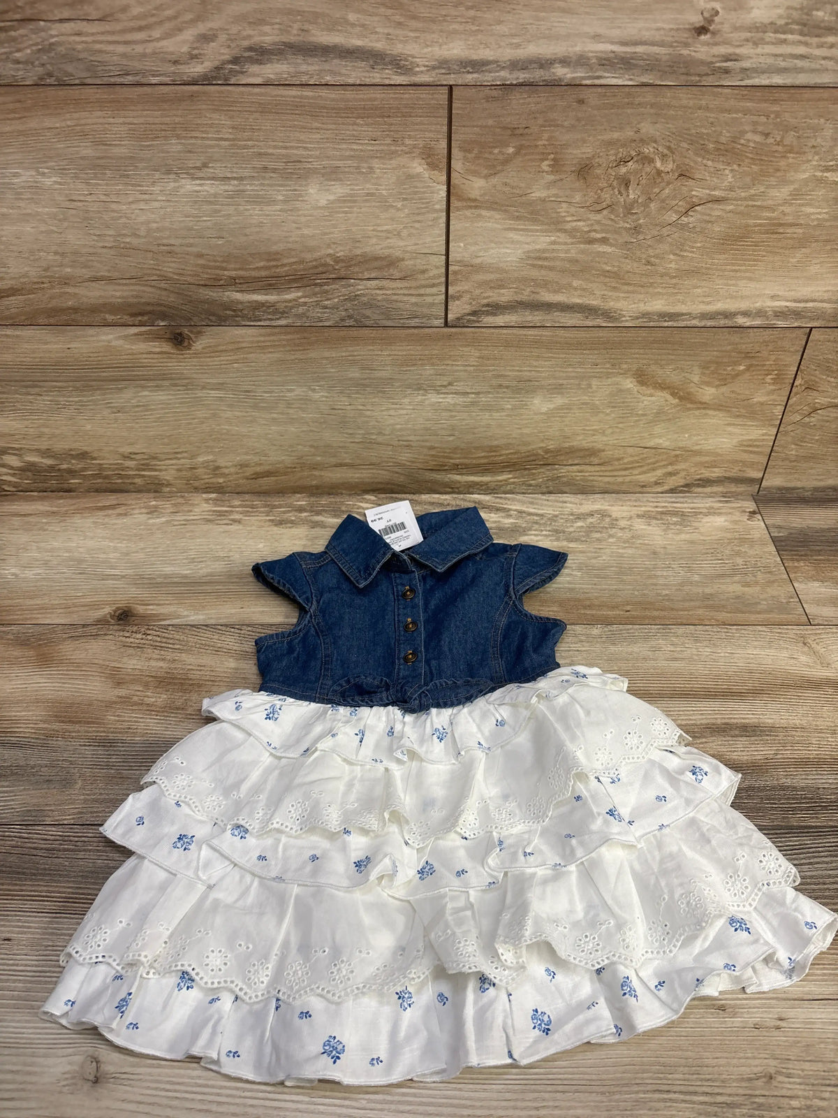 NEW Lilt Denim Tiered Skirt Dress Blue sz 2T