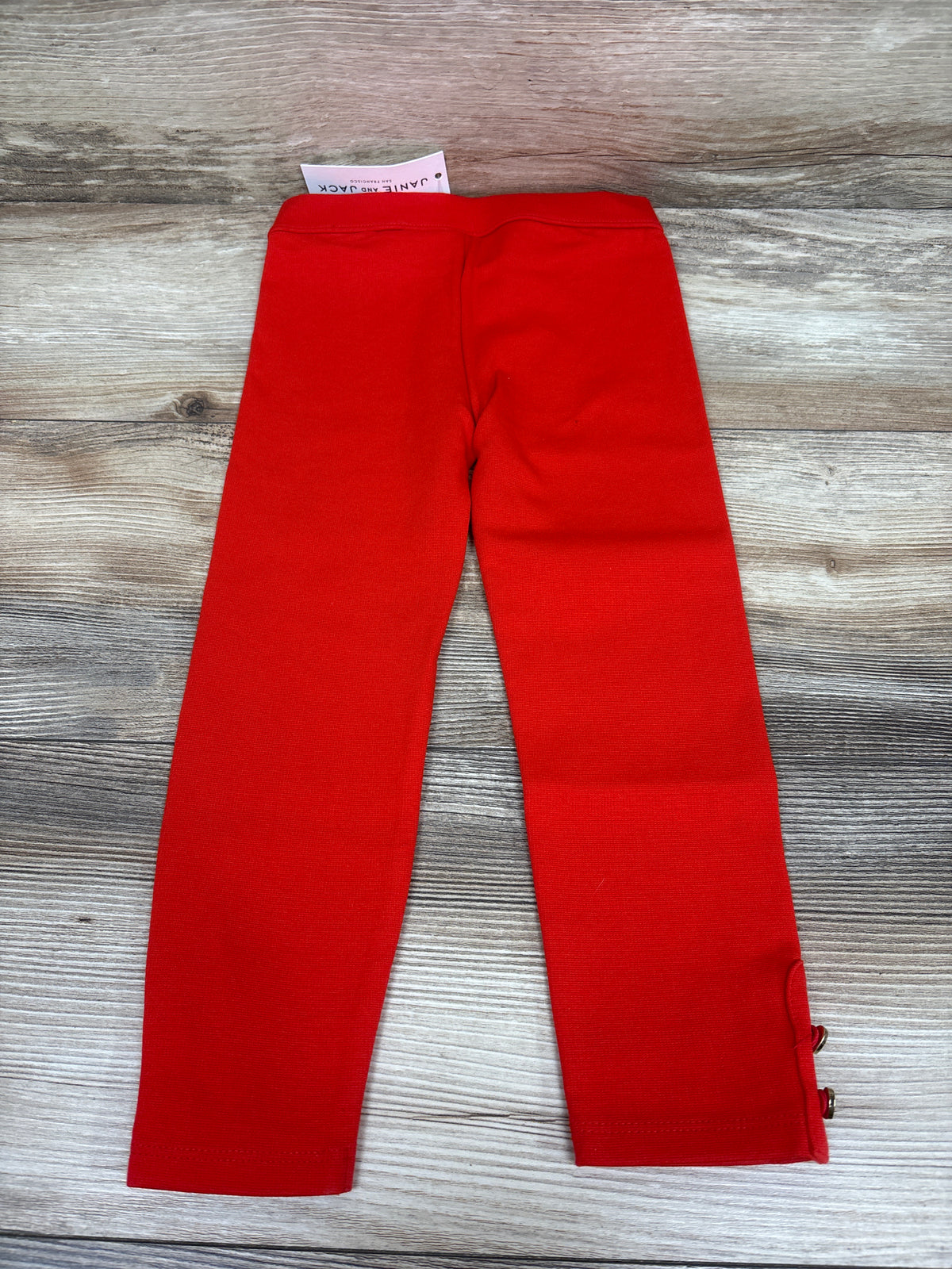 NEW Janie & Jack Heart Button Cuff Ponte Pants Red sz 3T