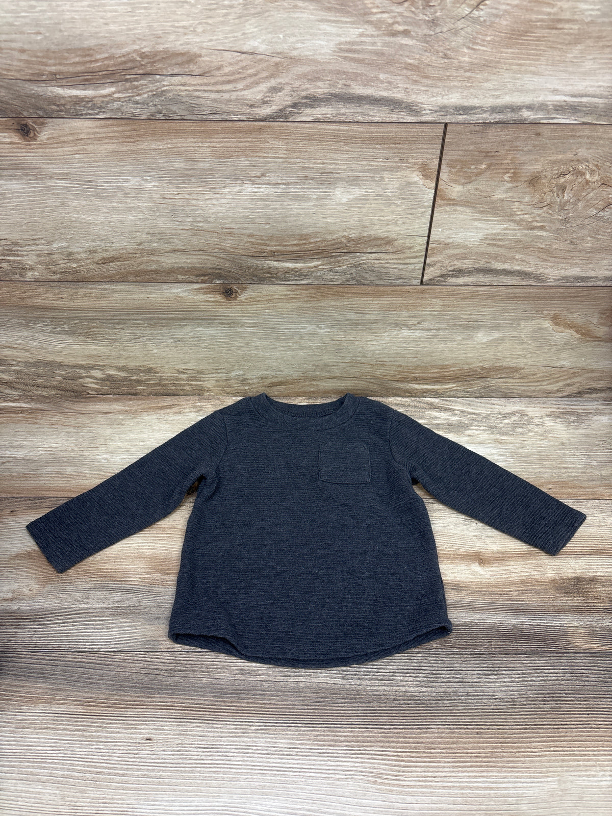 Cat & Jack Ribbed Long Sleeve Shirt Grey sz 18m