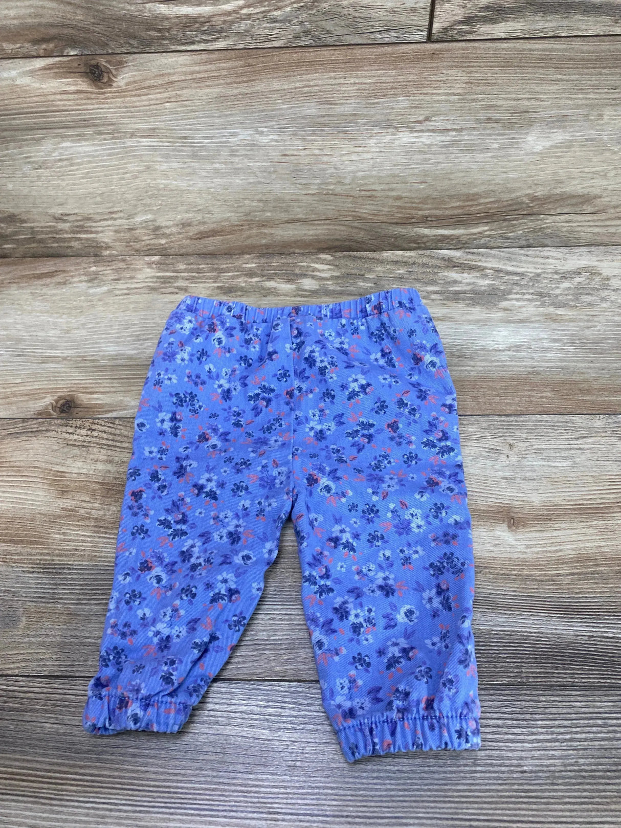 OshKosh Floral Pull-On Pants Blue sz 6m - Me n Mommy To Be
