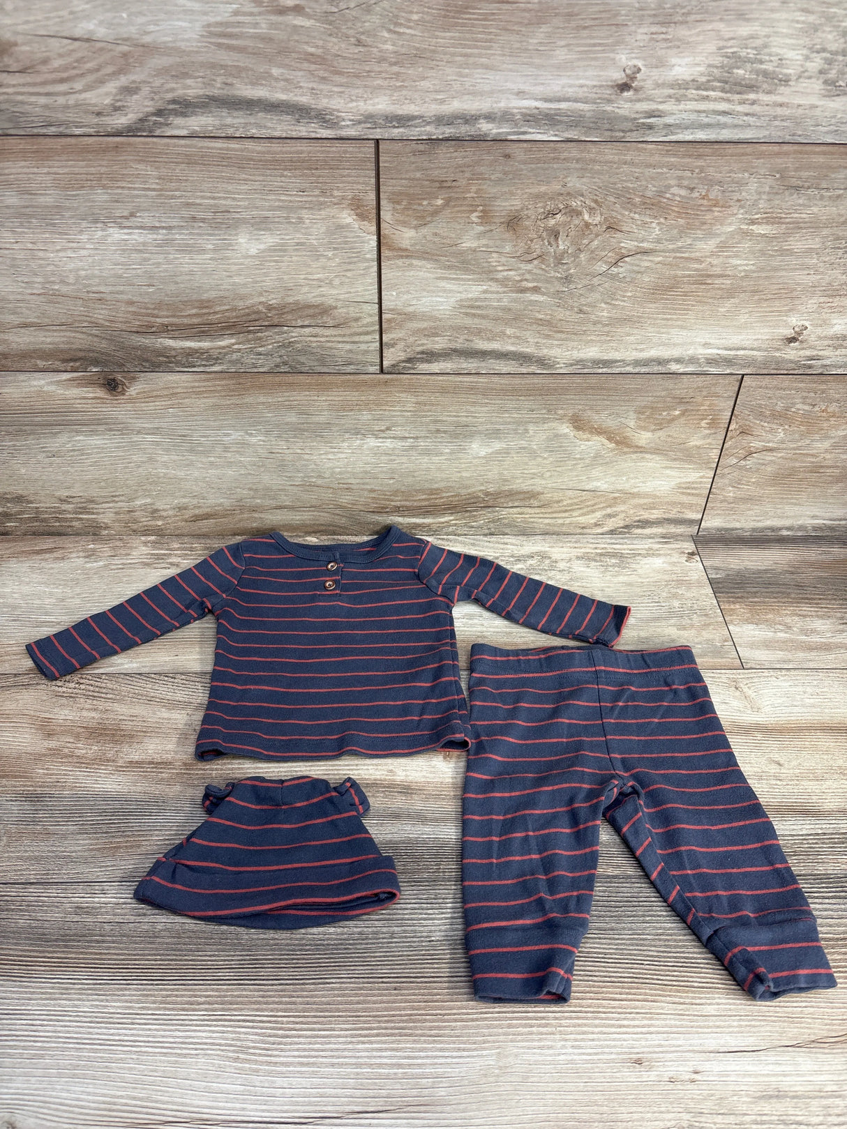 Just One You 2pc Stiped Shirt & Pants Set Grey sz 6m