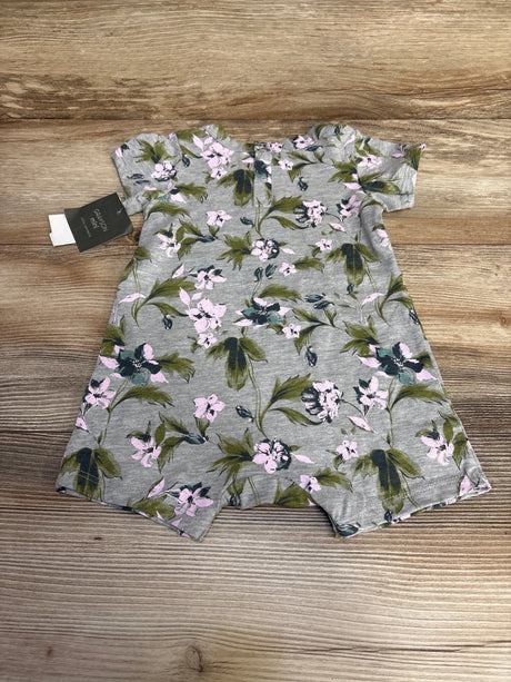 NEW Grayson Mini Floral Shortie Romper Grey sz 6-9m - Me n Mommy To Be