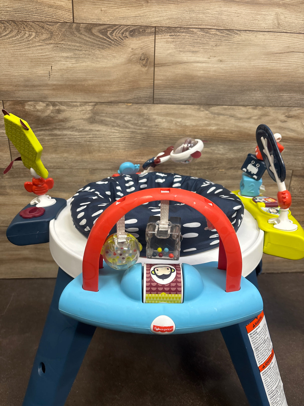 Fisher Price 3-in-1 Spin & Sort Activity Center in Navy Dashes