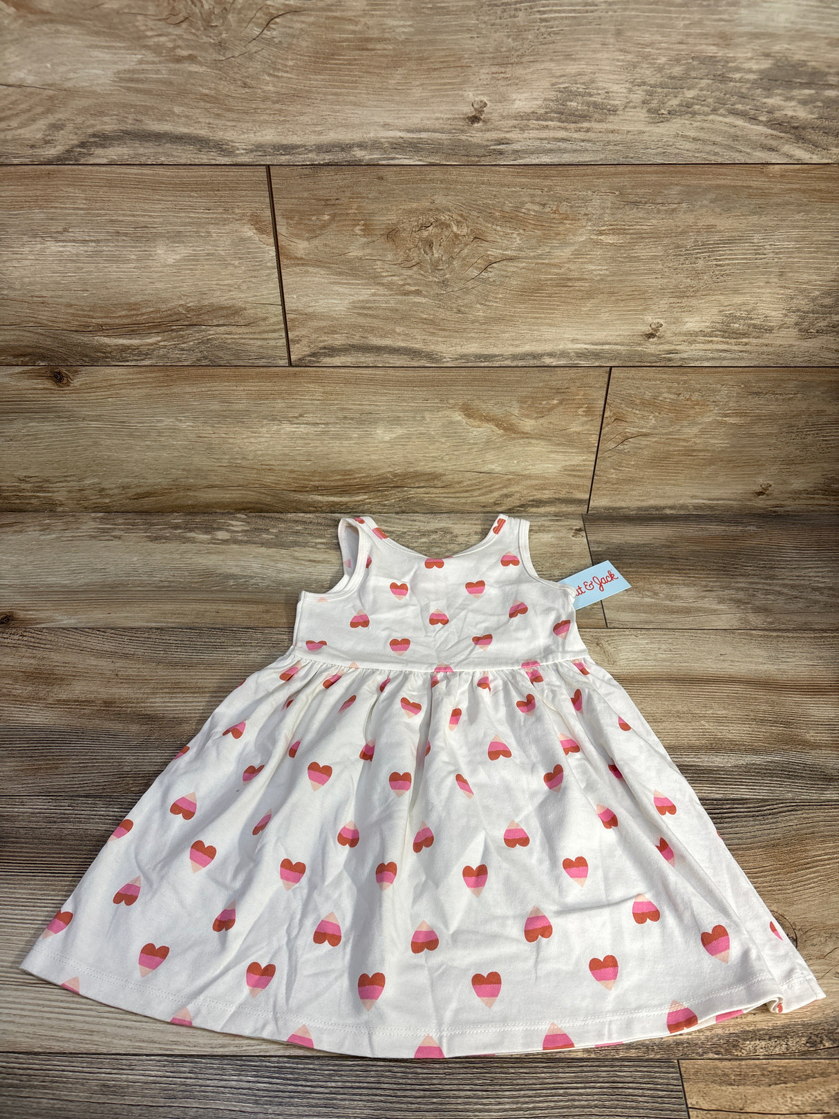 NEW Cat & Jack Hearts Tank Dress Cream sz 4T