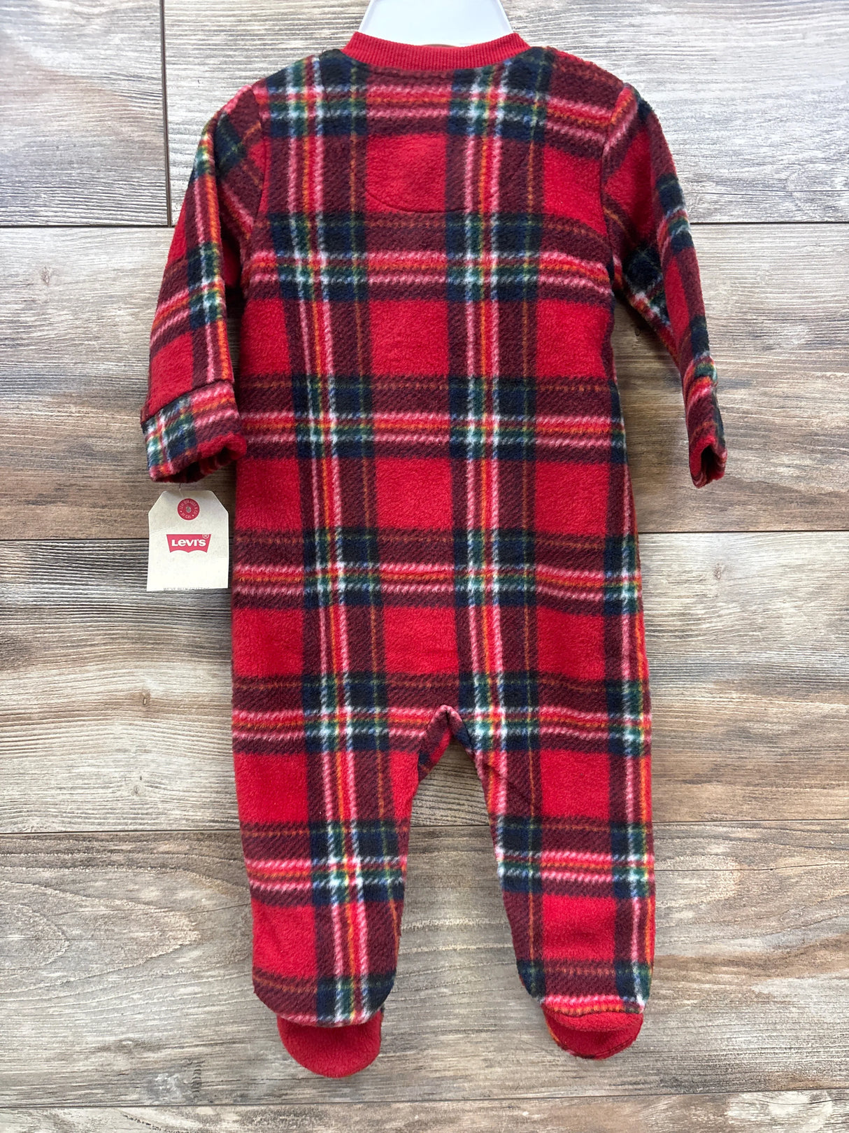 NEW Levi's Plaid Blanket Sleeper Red sz 6m