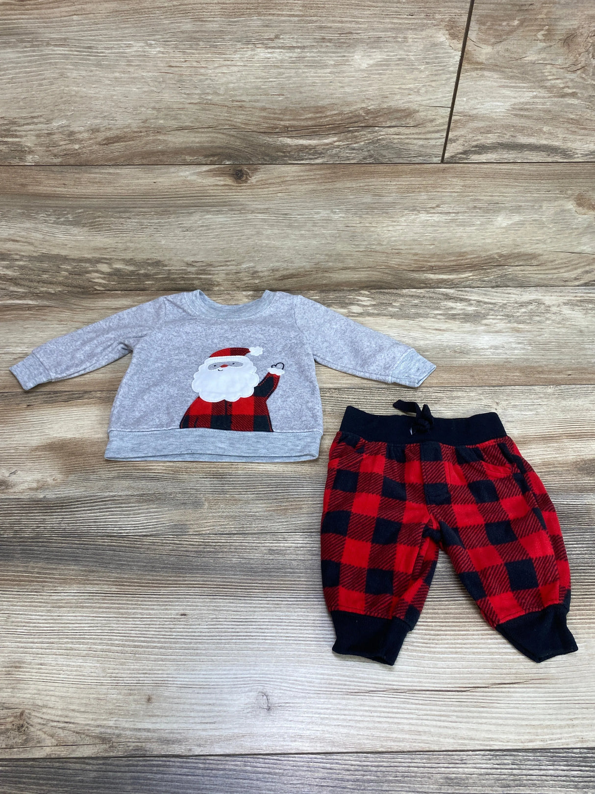 Just One You 2pc Santa Sweatshirt & Pants Grey sz 3m - Me n Mommy To Be