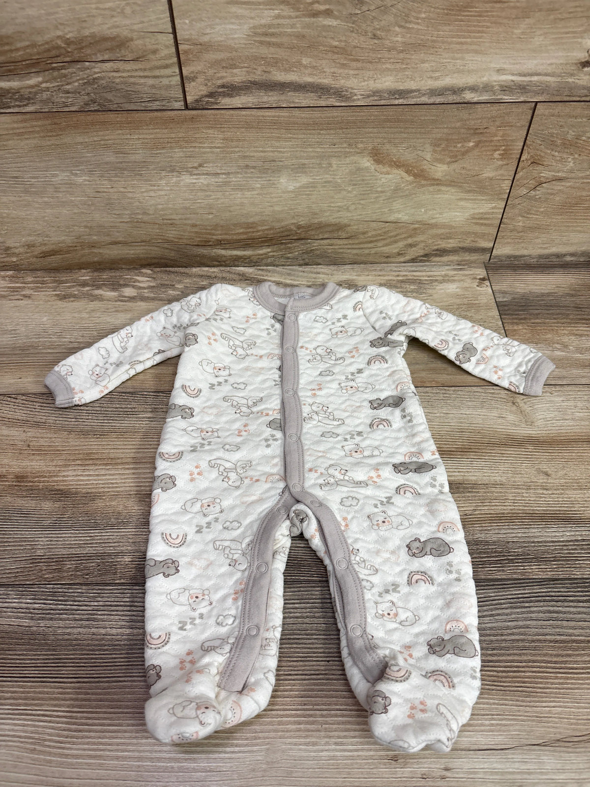 Little Beginnings Quilted Sleeper Cream sz 0-3m