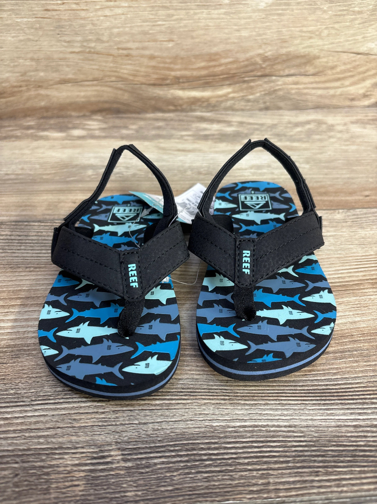 NEW Reef Little Uni Flip Flops in Blue Sharks sz 6c - Me n Mommy To Be