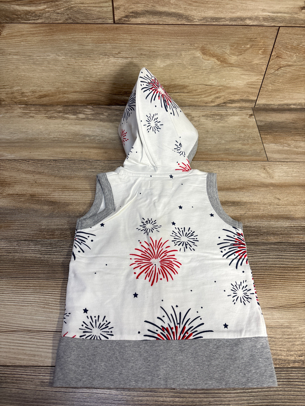 NEW Monica + Andy Sleeveless Zip-Up Hoodie in Little Sparkler White sz 2T