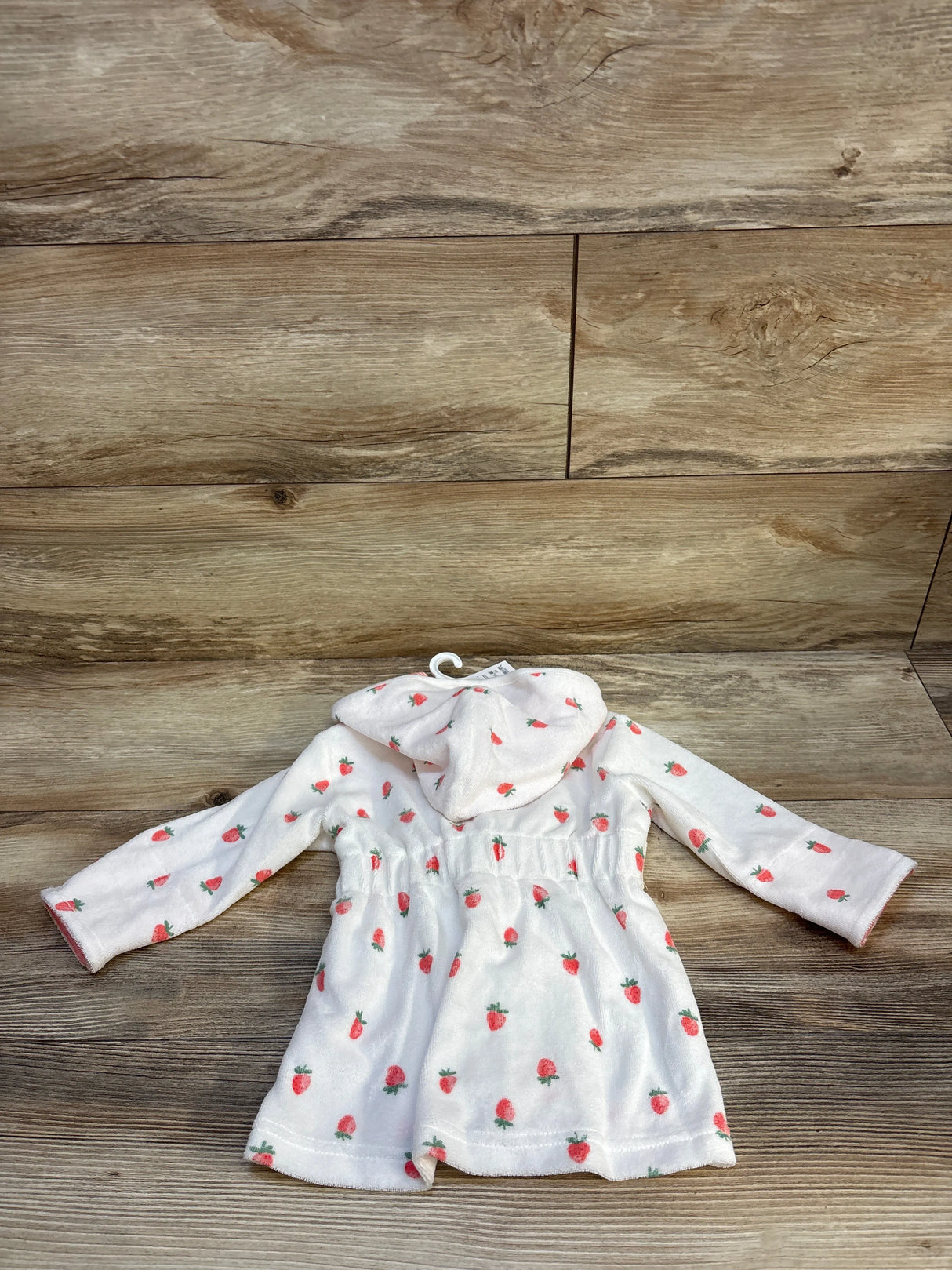 NEW Just One You Strawberry Print Bath Robe White sz 0-9m