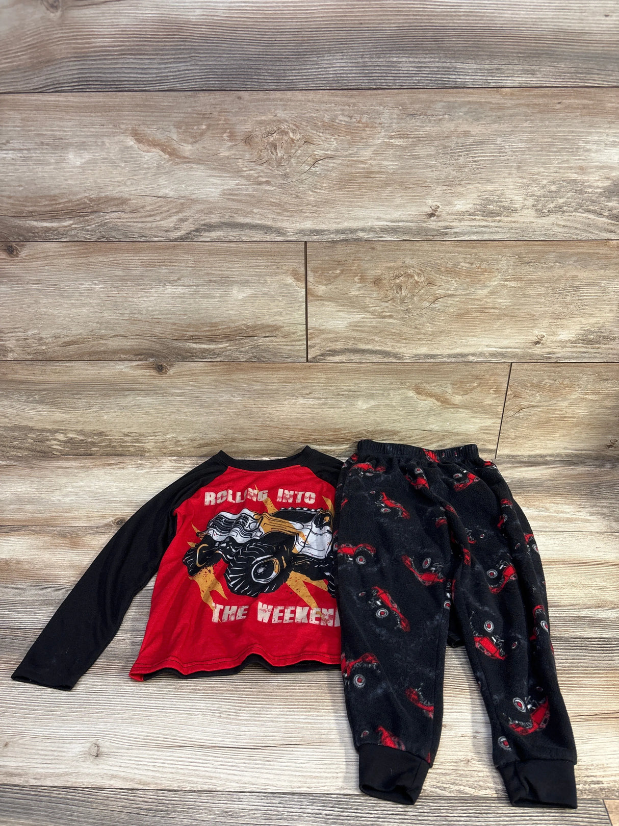 Wonder Nation 2pc Pajama Set Black sz 4-5T