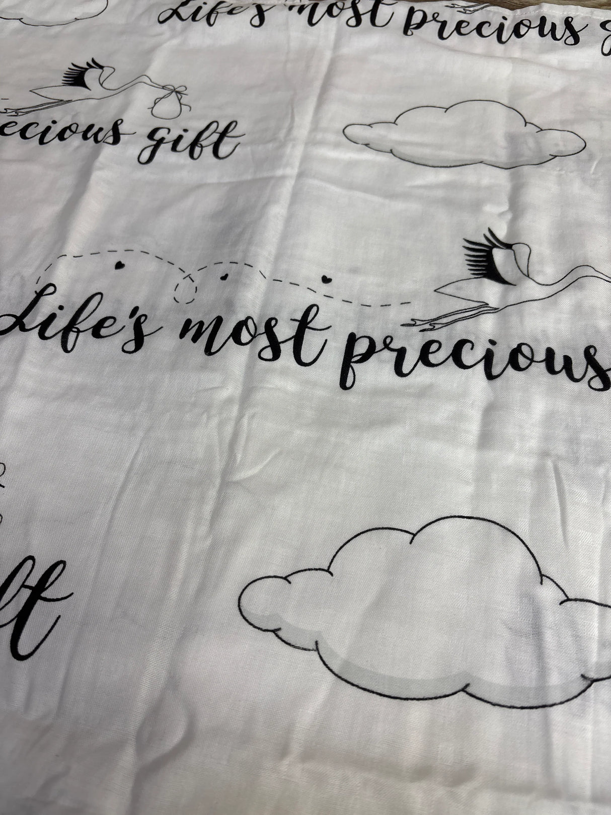 Dream Big Little One Swaddle Blanket - White