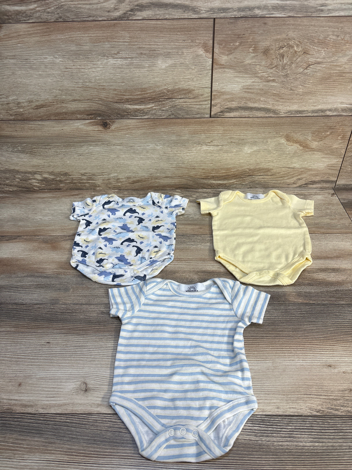 Wonderluxe 3pk Short Sleeve Bodysuits Blue sz 0-3m