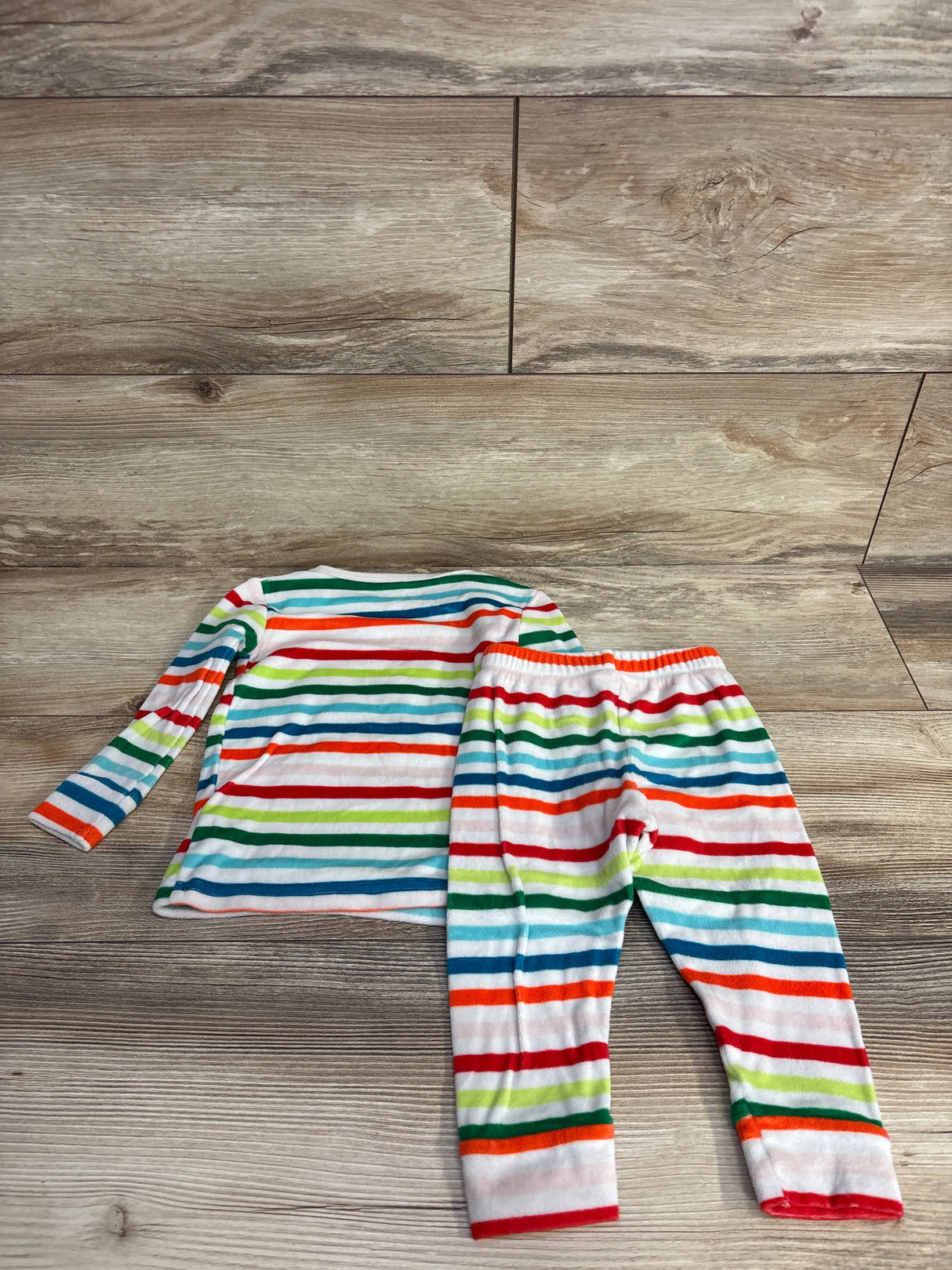 Cat & Jack 2pc Striped Velour Pajama Set White sz 18m