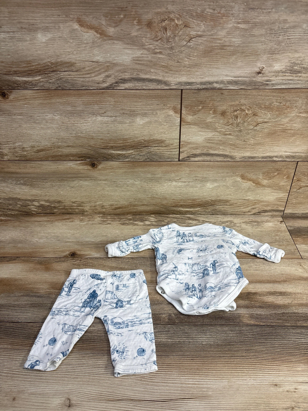 Janie & Jack Star Wars Toile Wrap 2pc Set White sz 0-3m