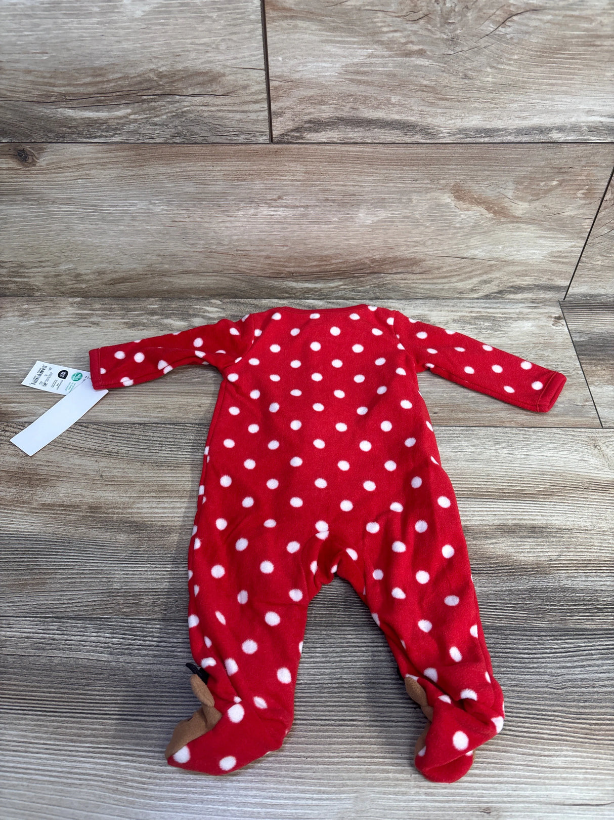 Just One You Polka Dot Reindeer Blanket Sleeper Red sz Newborn