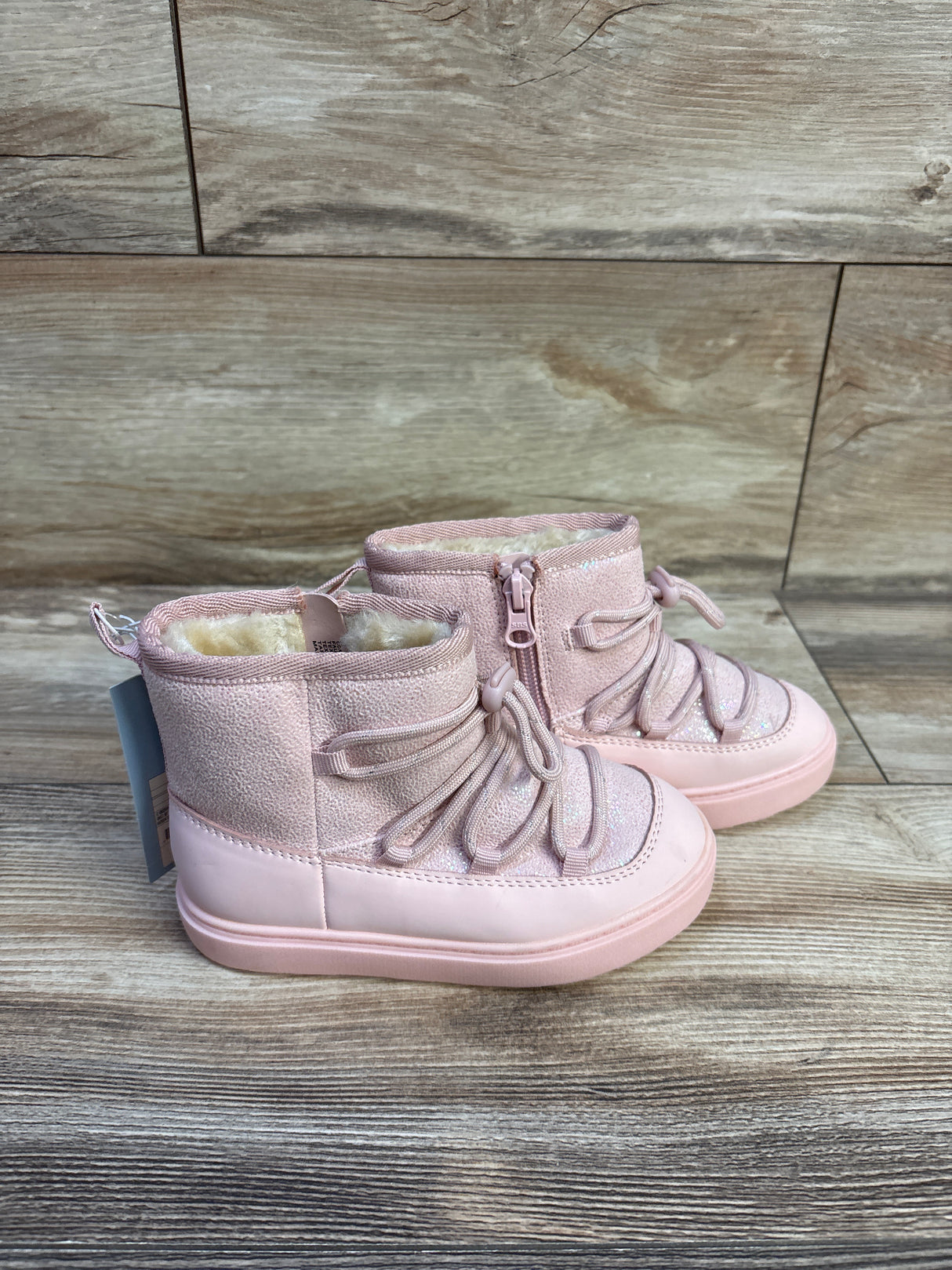 NEW Cat & Jack Sophia Fur-Lined Winter Boots Pink sz 9c