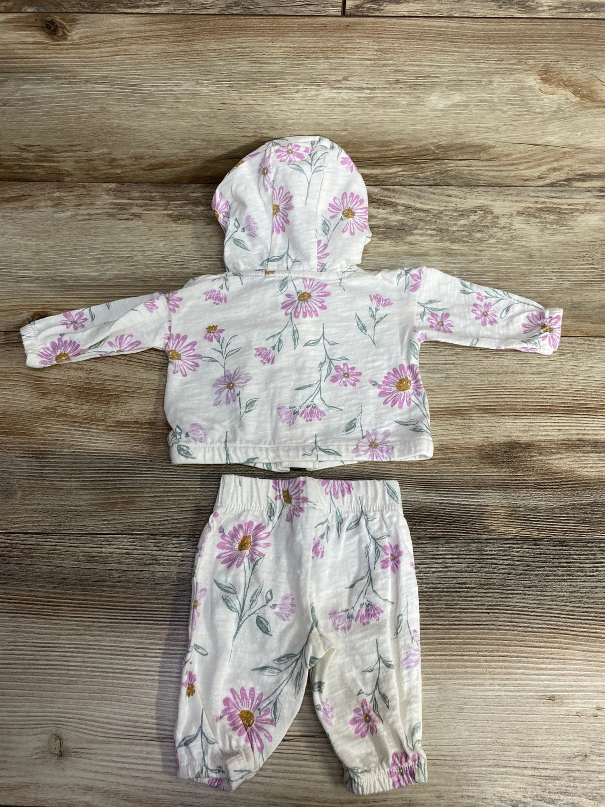 Carter's 2pc Floral Full Zip Jacket Set Grey sz Newborn