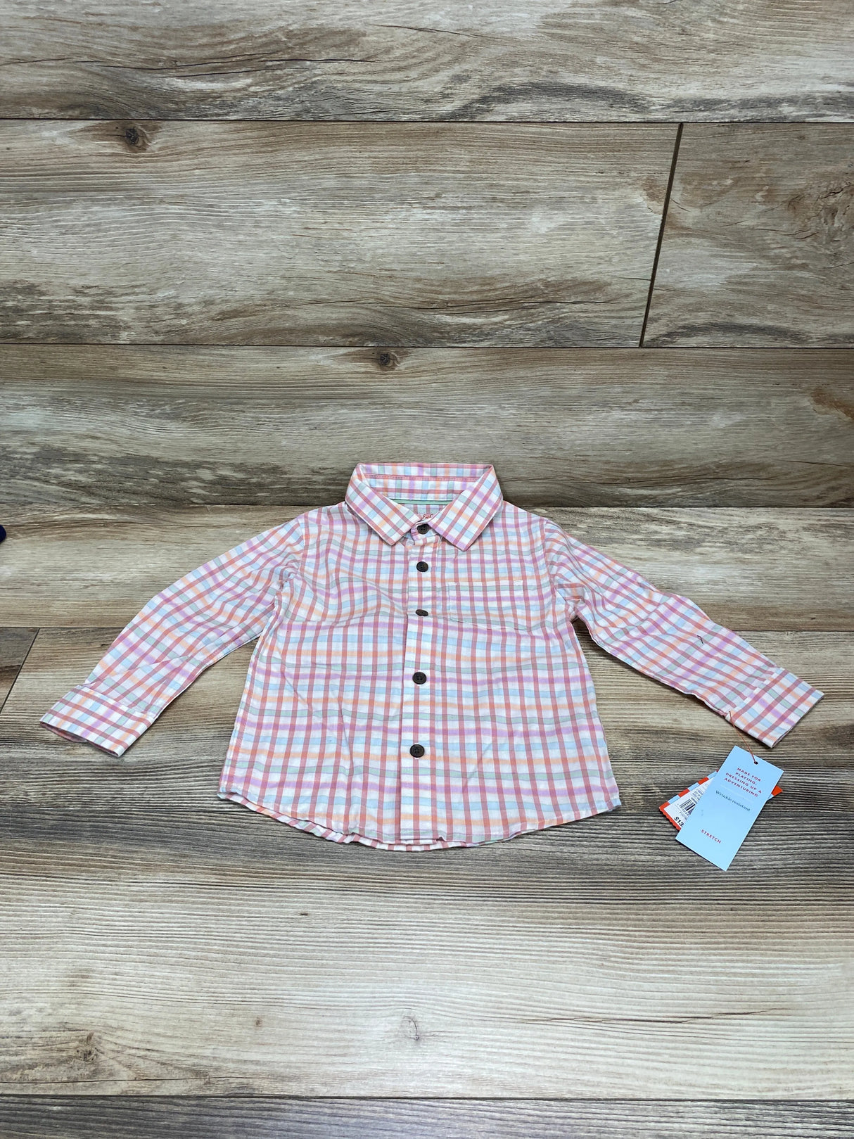 NEW Cat & Jack Plaid Button-Up Shirt Pink sz 2T - Me n Mommy To Be