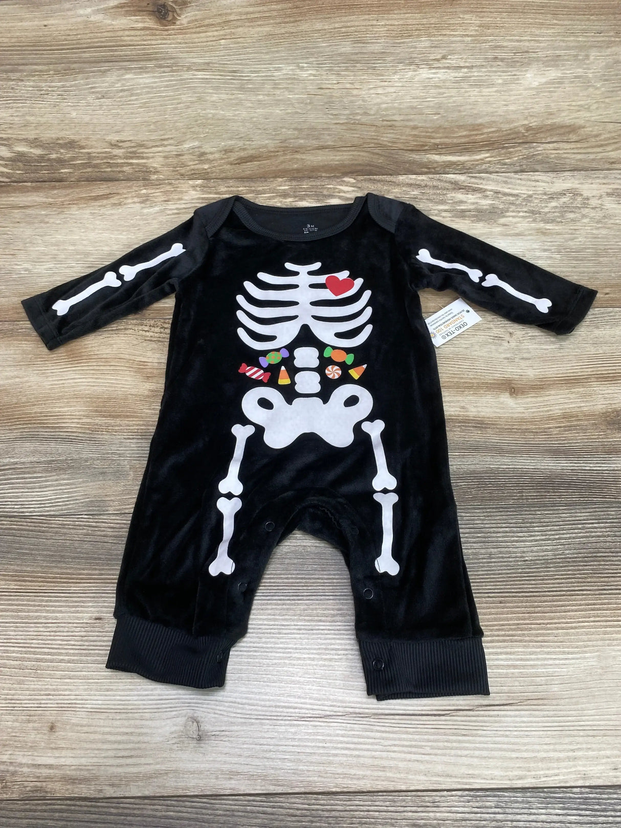 NEW Baby Starters Skeleton Coverall Black sz 3m - Me n Mommy To Be