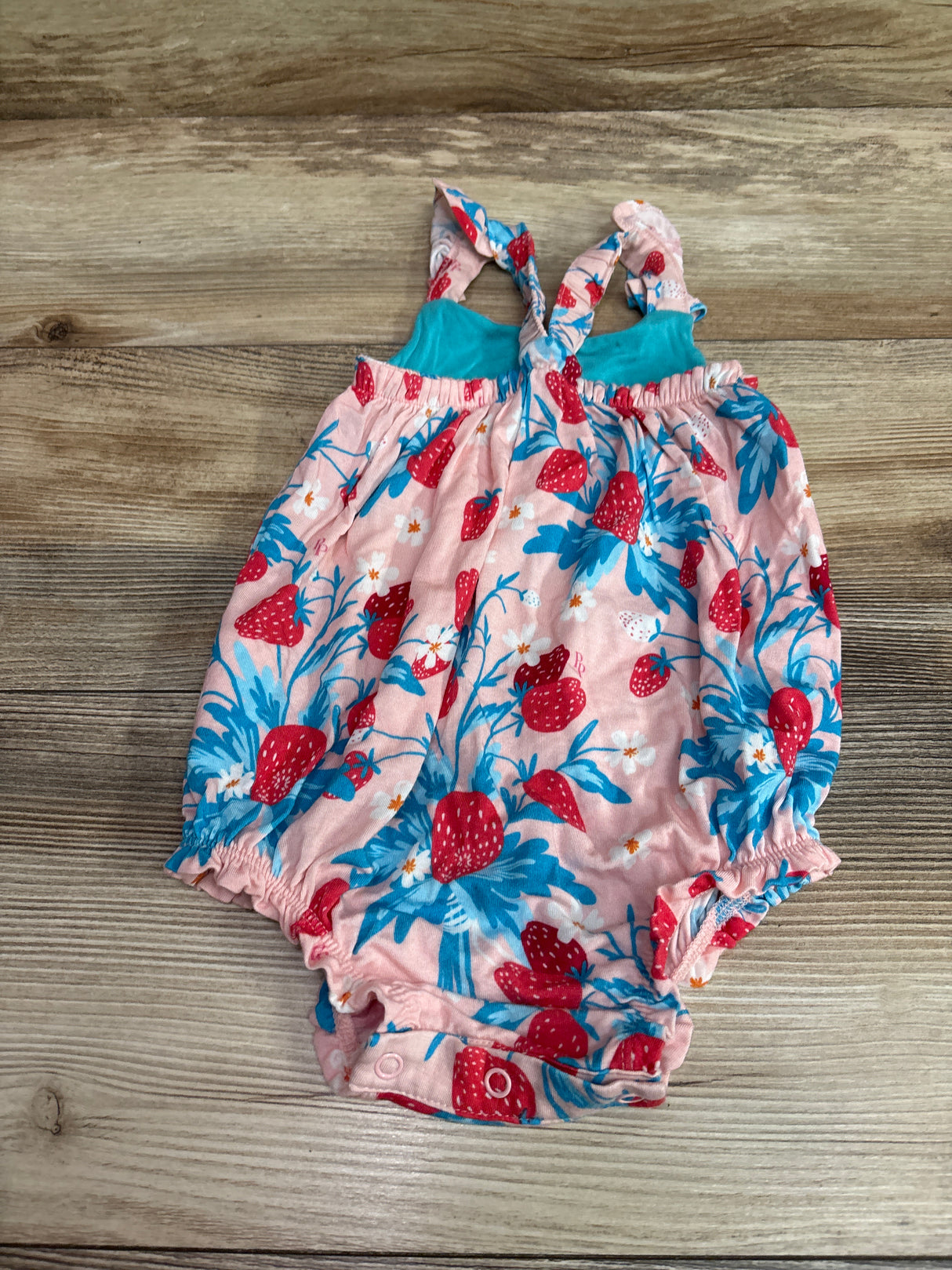 Posh P. Strawberry Bamboo Bubble Romper Pink sz 12-18m