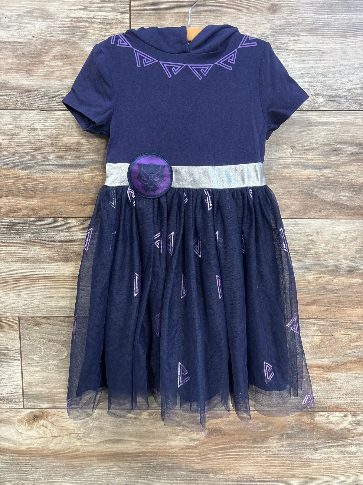 Marvel Black Panther Hooded Costume Dress Navy sz 4/5T