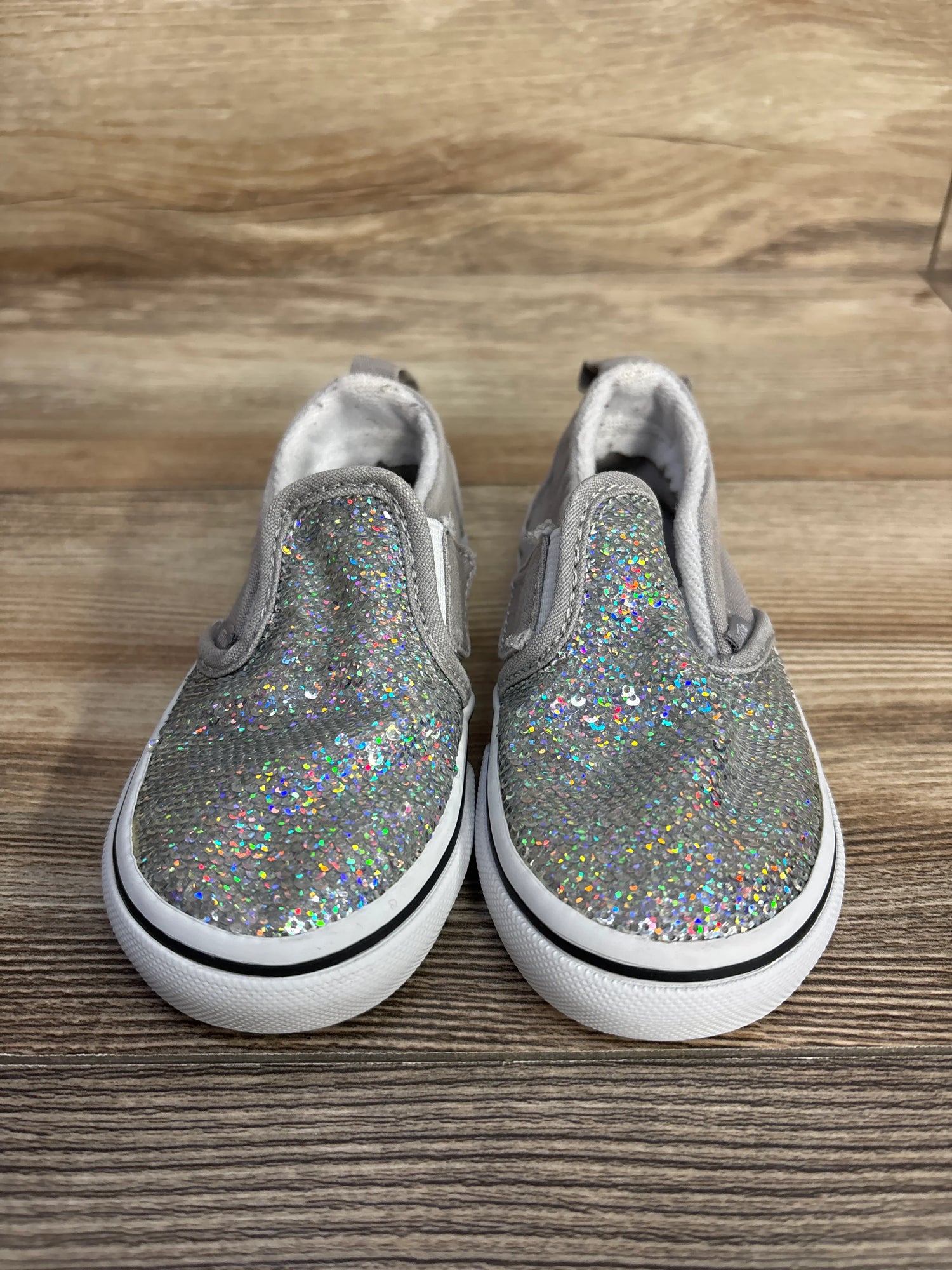 Vans Slip-On V Glittery Shoes Grey sz 7c