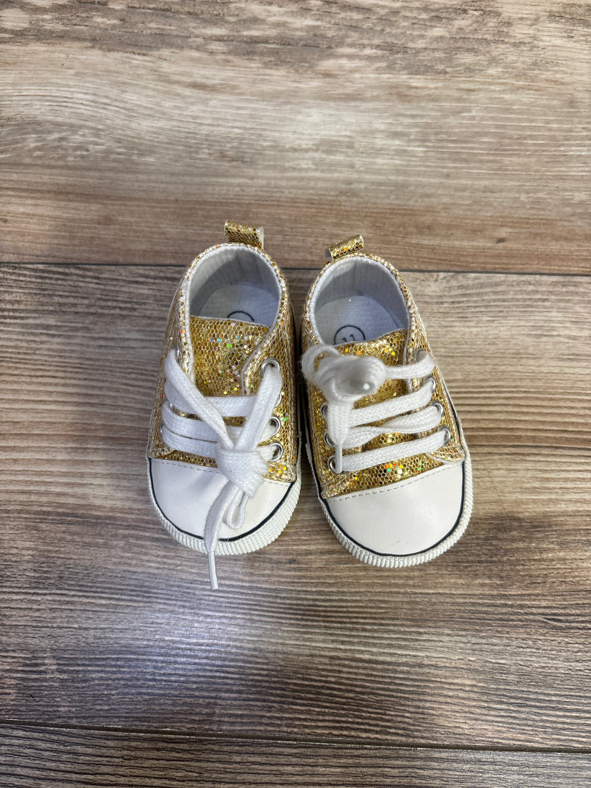 Meckior Glittery Slip-On Crib Shoes Gold sz 2c