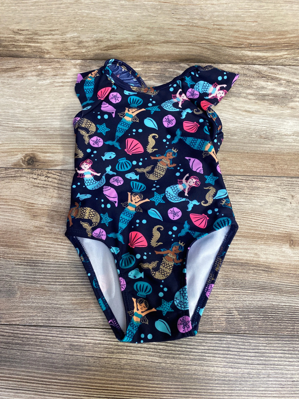 Cat & Jack 1pc Mermaid Swimsuit Navy sz 12m - Me n Mommy To Be