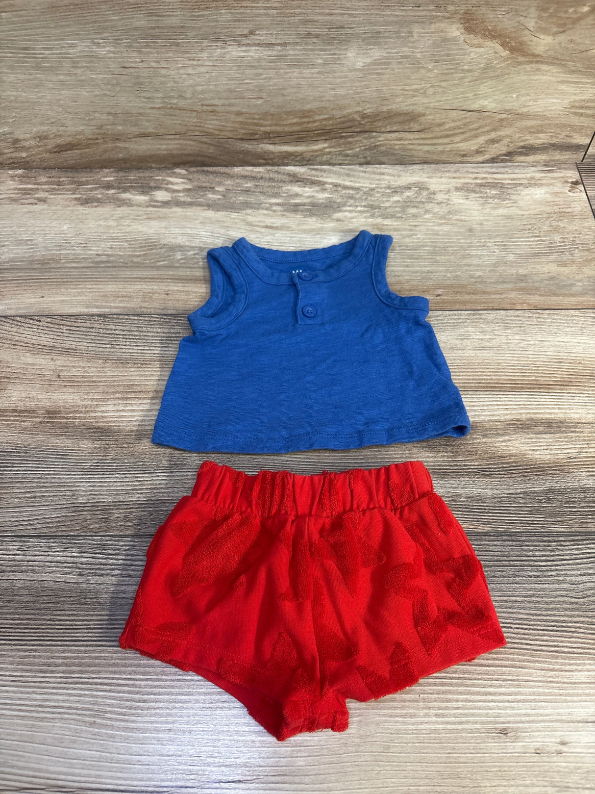 Cat& Jack 2pc Tank Top & Terry Shorts Blue sz Newborn